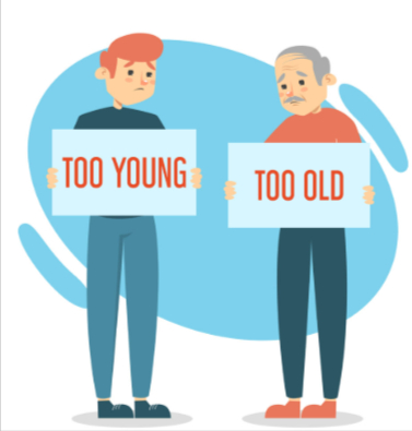 Illustration about age and employment uncertainty